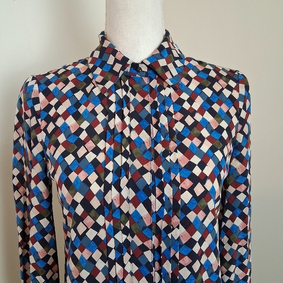 Tory Burch Kaylee Silk Dress Navy Prism  Size 0 - Picture 8 of 13